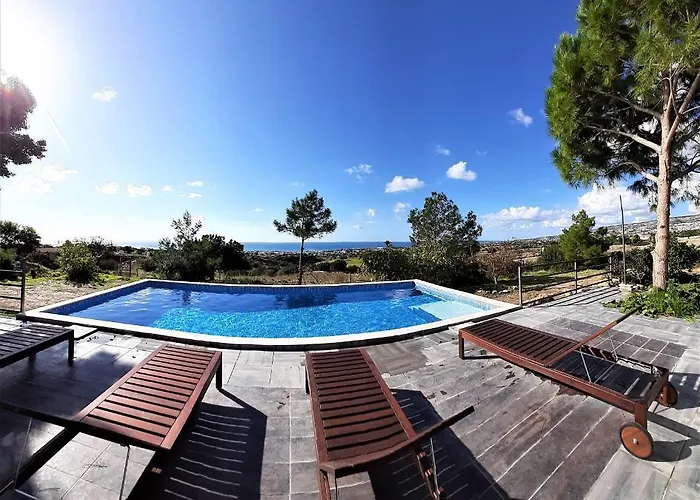 Villa Gavriel - With Breathtaking Sea View, With Private Pool, Secluded, Huge Outdoor Space, Mountain Views