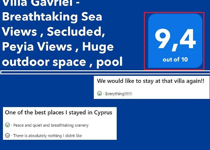 Gavriel - With Breathtaking Sea View, With Private Pool, Secluded, Huge Outdoor Space, Mountain Views